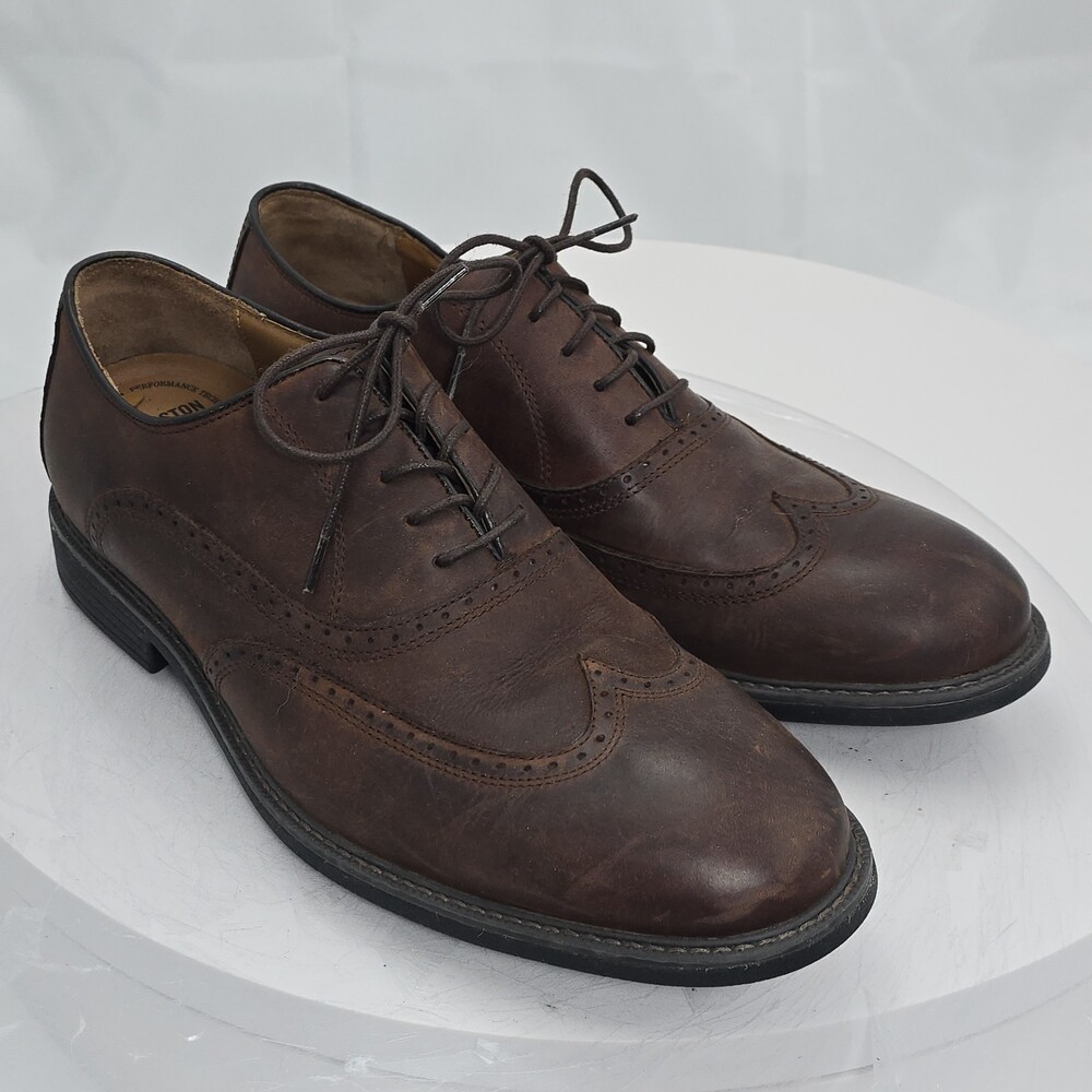 Johnston & Murphy Men 12 M Hollis Wingtip Sheepskin Oxfords Brown 20-7053 Shoes